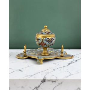 Encrier en cloisonné - France, début du XXe siècle